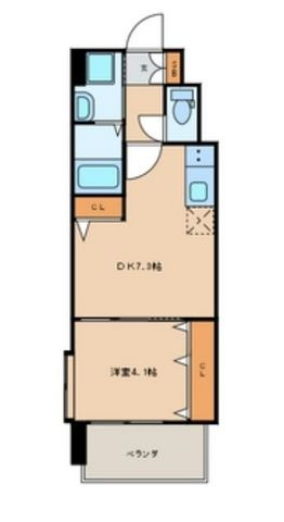 ギャラクシー県庁口　１号室間取り図